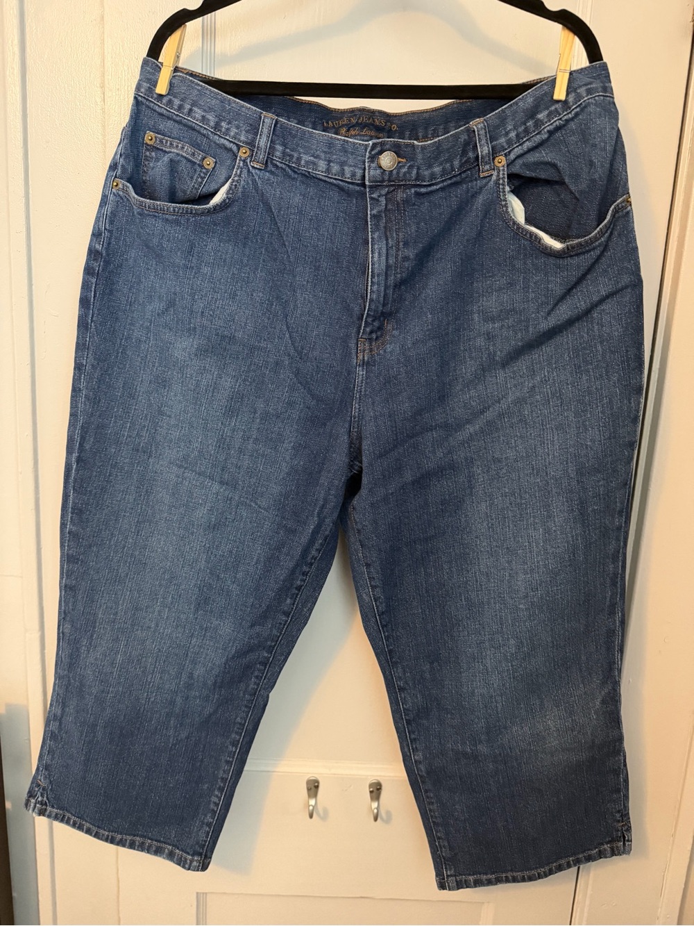 Lauren Ralph Lauren Blue Women's Mid-Rise Denim Capri Jeans